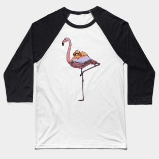 Flamingo and Poodle Baseball T-Shirt